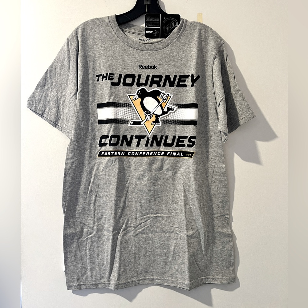 Pittsburgh Penguins Grey The Journey Continues 2016 Tshirt Sz. M *NWT* MSRP: $25
